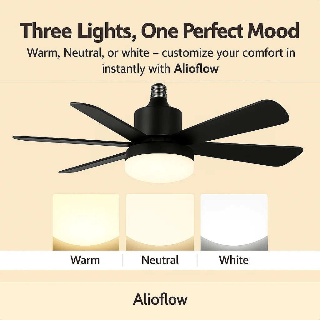 Compact Ceiling Fan Light with Remote